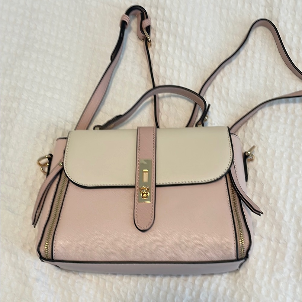 41 Hawthorn Elegant Blush Pink Crossbody Satchel with Gold Hardware